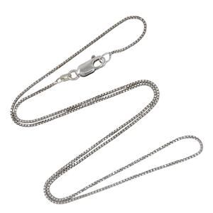 Estate Italy Sterling Silver 925 1.1mm Box Link Chain Necklace 18"